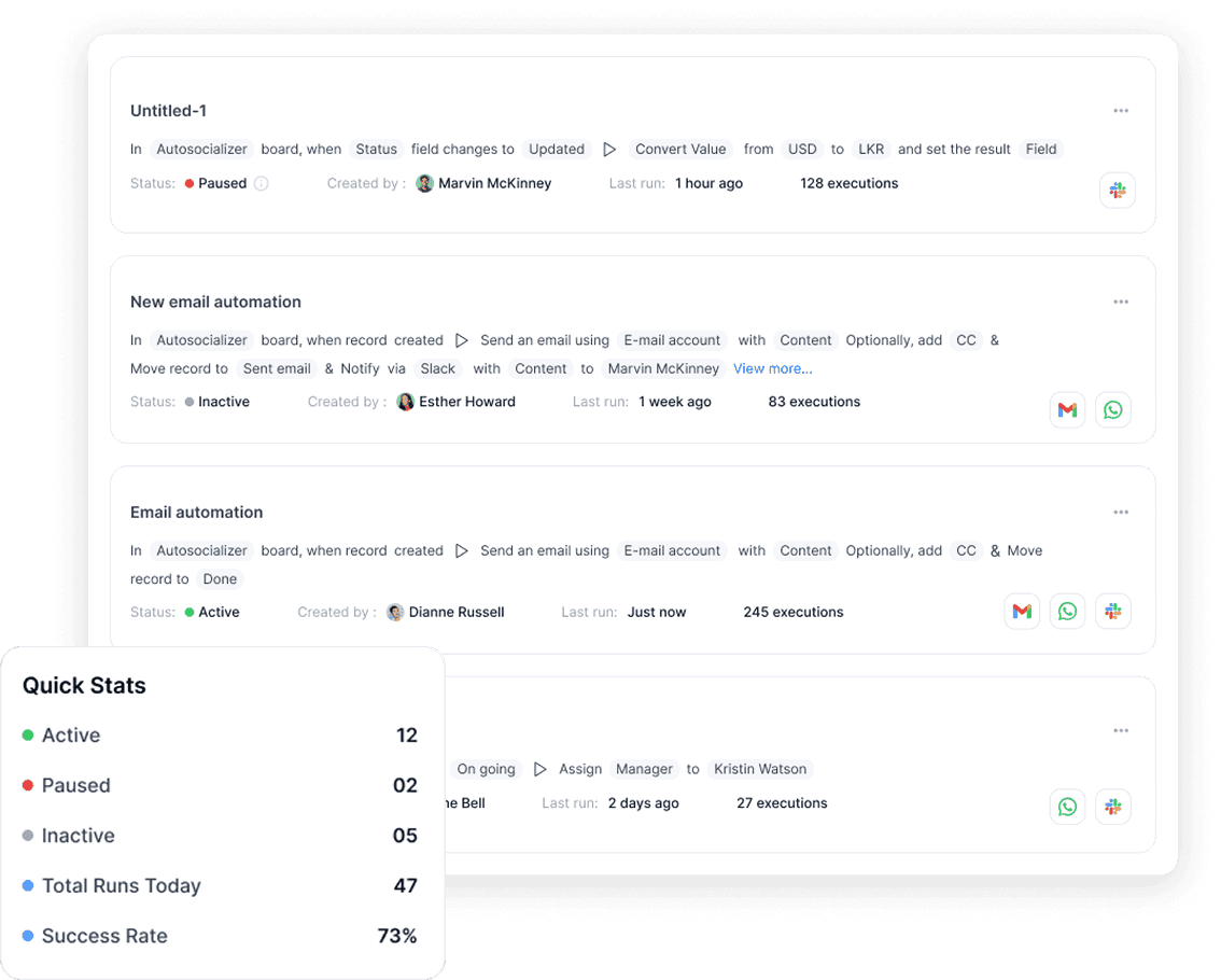Automation Controls for Pausing, Editing, and Activating Workflows