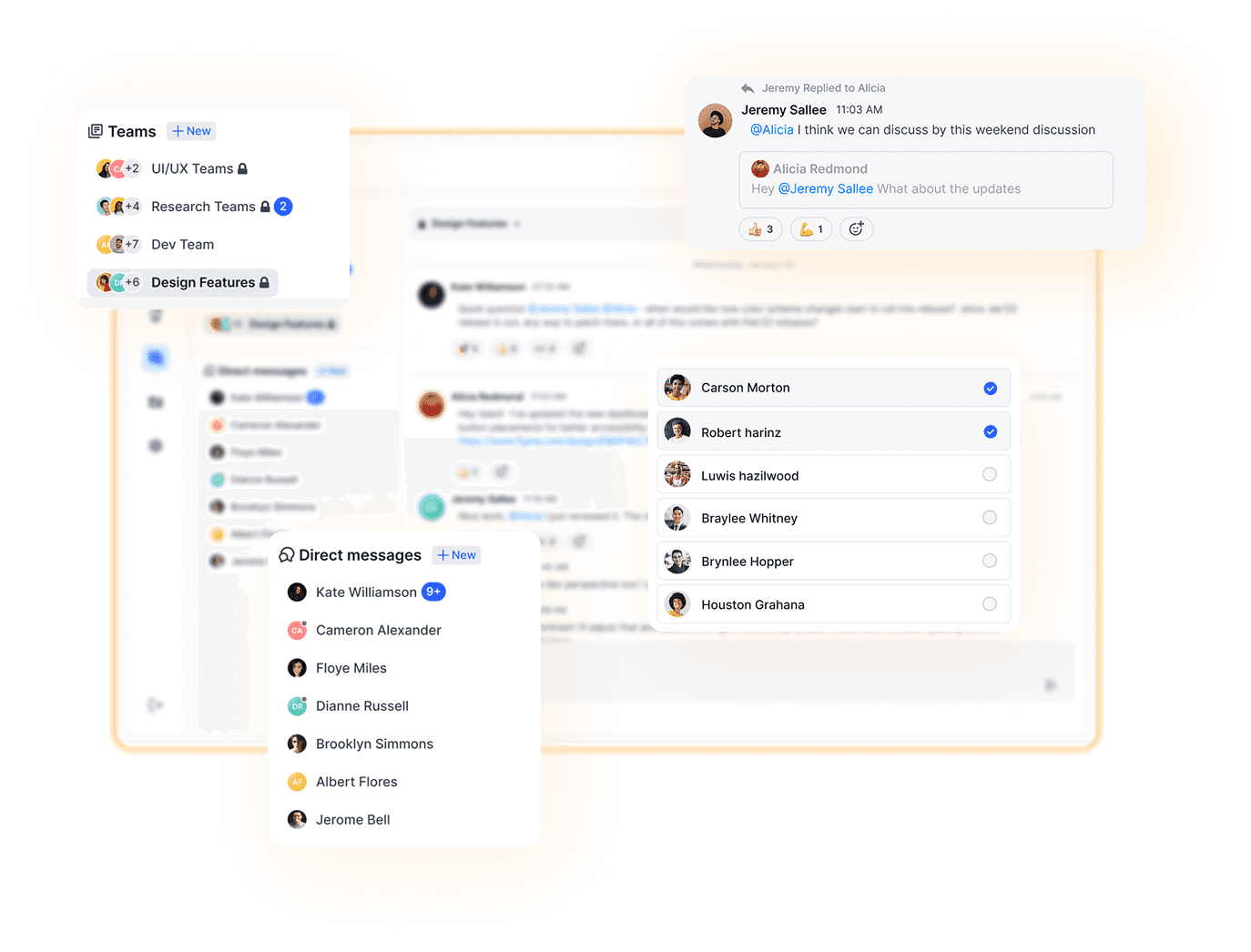 Direct and Group Chats for Team Collaboration